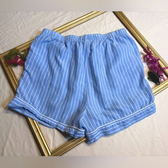 Stars Above Light Blue Striped Lounge Pajama Shorts - Picture 3 of 4